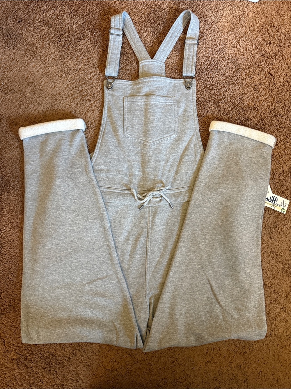 Rewash Light Gray Fleece Overall Jumpsuit